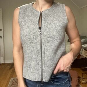 Eddie Bauer Vintage Lambswool Grey Vest